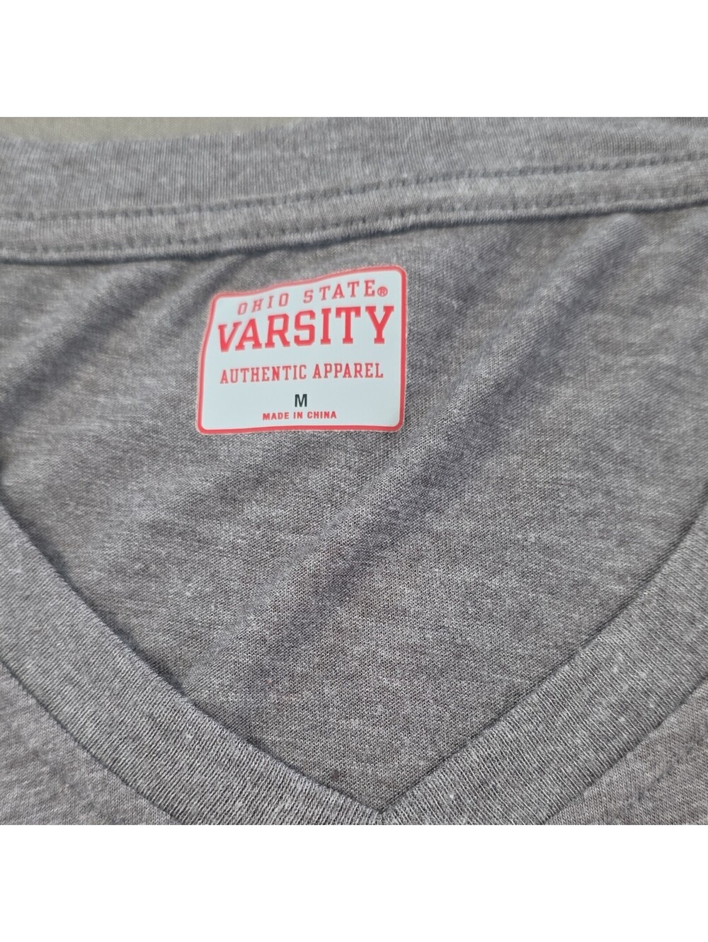 Ohio State Varsity Ohio State Buckeyes Football V-Neck Shirt Gray M - Picture 2 of 8